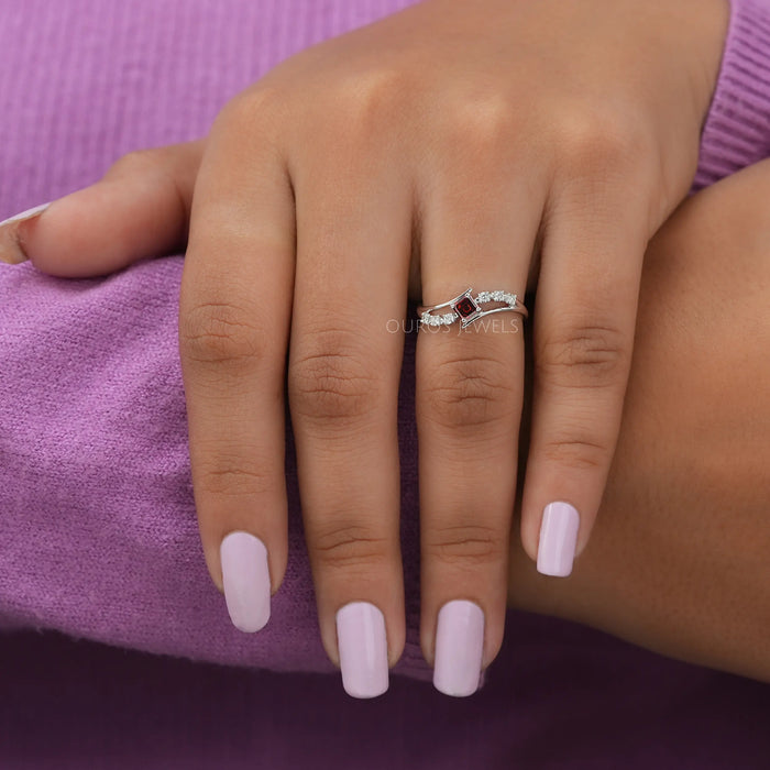 [Red Diamond Engagement Ring]-[Ouros Jewels]