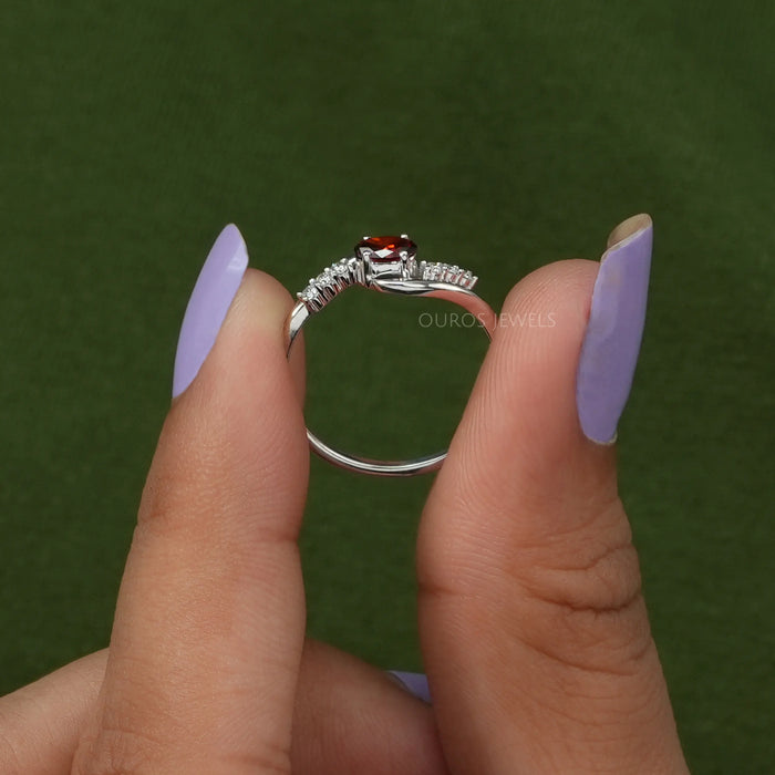 Red Oval Diamond Bypass Dainty Ring highlights its high-end quality, making it an excellent investment piece that will last a lifetime.