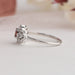 Side view of white gold lab diamond engagement ring crafted with Oval cut diamond