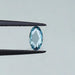 0.53 carat rose cut blue oval shape lab made diamond loose held with tweezer