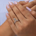 In Finger Front view Of Round Cut Curved Shape Diamond Wedding Ring
