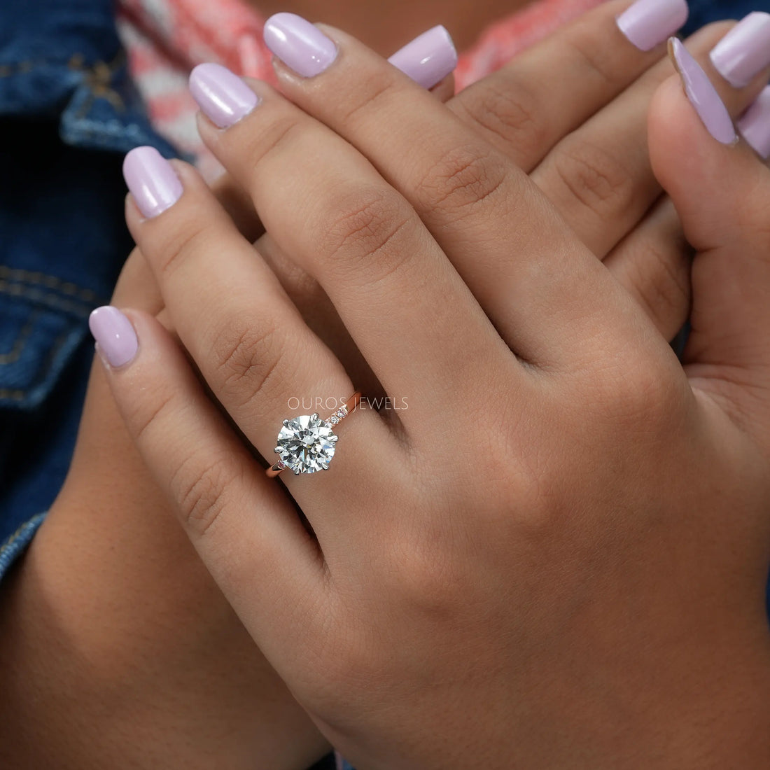Rose Gold Round Shape Lab Diamond Ring