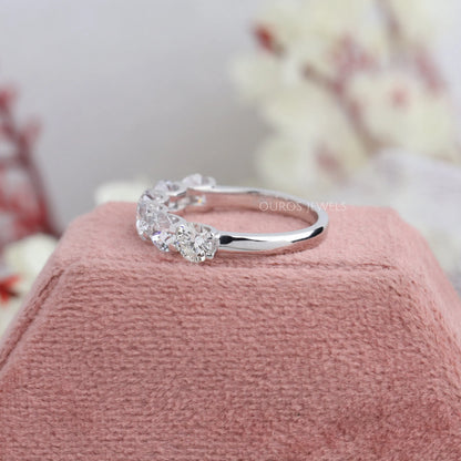 4.60 MM Round Cut Half Wedding Band Rings