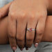 In finger look of 3 cushion pink radiant cut lab created diamond engagement ring