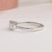 White Gold Shank Of Emerald Cut 3 Stone Diamond Ring