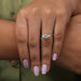 In Finger Look Of 3 Stone Emerald Cut Engagement Ring