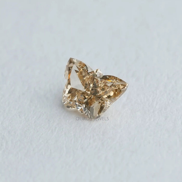 back view of 0.4 carat yellow butterfly diamond lab created