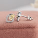 14k white gold screw back lab made diamond stud earrings